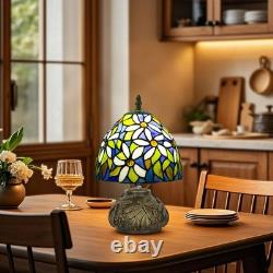 Small Tiffany Table Lamp, Stained Glass Lamp, 8 Inch Mushroom Style Mini Vintag