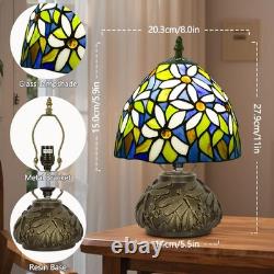 Small Tiffany Table Lamp, Stained Glass Lamp, 8 Inch Mushroom Style Mini Vintag
