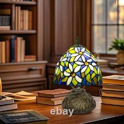Small Tiffany Table Lamp, Stained Glass Lamp, 8 Inch Mushroom Style Mini Vintag