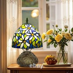 Small Tiffany Table Lamp, Stained Glass Lamp, 8 Inch Mushroom Style Mini Vintag
