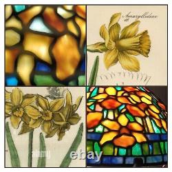 Somers Original Stained Glass on Bronze, Tiffany Studio Lamp Design