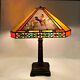 Songbird Stained Glass Lamp. 4 Different Bird Panels. Double Pull Chain On/off