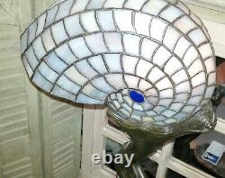 Spectacular Mermaid Holding Stained Glass Nautilus Lamp 28