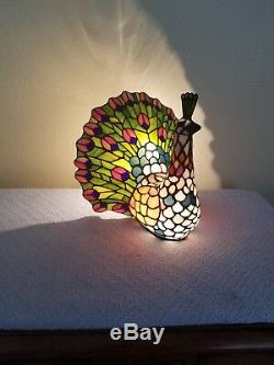 Stain Glass Peacock Style Table Lamp