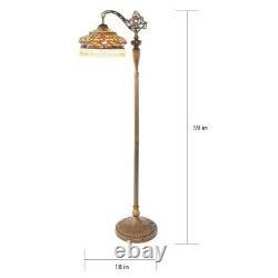 Stained Glass 59-inch Parisian Side Arm Floor Lamp Tiffany Victorian Style