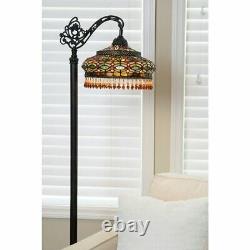 Stained Glass 59-inch Parisian Side Arm Floor Lamp Tiffany Victorian Style