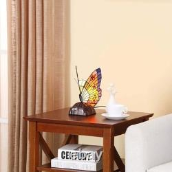 Stained Glass Accent Table Lamp Night Light for LL10653 Butterfly Tiffany Style