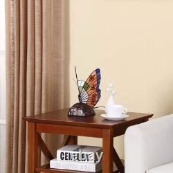 Stained Glass Accent Table Lamp Night Light for LL10653 Butterfly Tiffany Style