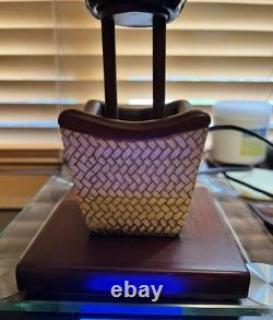 Stained Glass And Metal Lamp Dated 2007 Weighty And Well Crafted