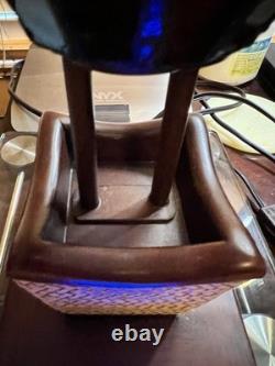 Stained Glass And Metal Lamp Dated 2007 Weighty And Well Crafted