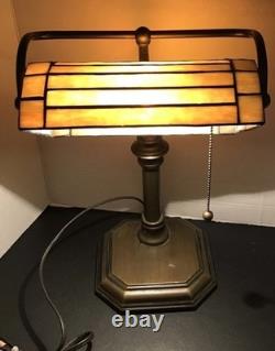 Stained Glass Banker Desk Lamp By UL Portable Lamp