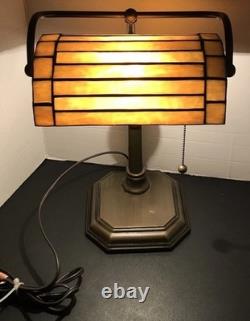 Stained Glass Banker Desk Lamp By UL Portable Lamp
