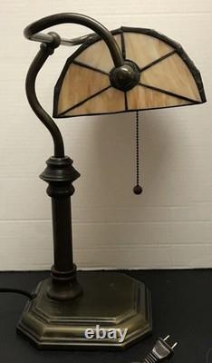 Stained Glass Banker Desk Lamp By UL Portable Lamp