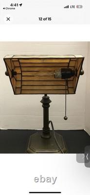 Stained Glass Banker Desk Lamp By UL Portable Lamp