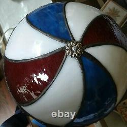 Stained Glass Barber Shop Globe Lamp Sign Vintage Antique Style