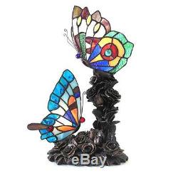 Stained Glass Chloe Lighting Butterfly 2 Light Table Lamp 17 Tall Handcrafted
