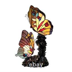 Stained Glass Chloe Lighting Butterfly 2 Light Table Lamp 17 Tall Handcrafted