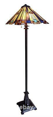 Stained Glass Chloe Lighting Mission 2 Light Floor Lamp 16 Shade Handcrafted