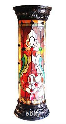 Stained Glass Chloe Lighting Victorian 1 Light Pedestal Fixture 30 Inches Tall
