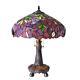 Stained Glass Chloe Lighting Wisteria 2 Light Table Lamp Ch18045pw16-tl2 New