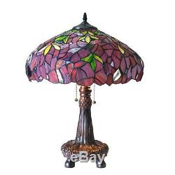 Stained Glass Chloe Lighting Wisteria 2 Light Table Lamp CH18045PW16-TL2 New