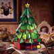 Stained Glass Christmas Tree Large Table Lamp 16 Illuminated Sculpture