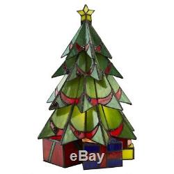 Stained Glass Christmas Tree Large Table Lamp 16 Illuminated Sculpture