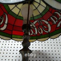 Stained Glass Coca Cola Accent Table Lamp Light Tiffany
