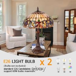 Stained Glass Lamp Bedroom Table lamp Reading Desk Light for Bedside Living Room