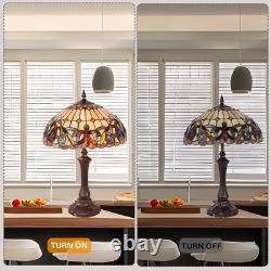 Stained Glass Lamp Bedroom Table lamp Reading Desk Light for Bedside Living Room