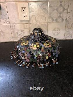 Stained Glass Lamp Shade Floral Tiffany Style inspired Stain Glass 30 x 6