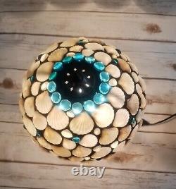 Stained Glass Lamp Shade Seashells and Glass gems East Village Artisans