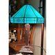 Stained Glass Lamp Tiffany Style 2-light Turquoise Table Lamp 14x21in