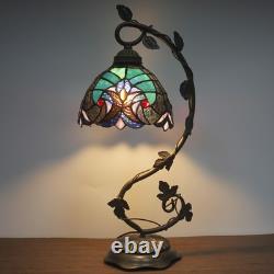Stained Glass Lamp Tiffany Style Bedside Table Lamp Reading Desk Light, Metal