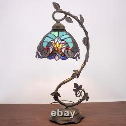 Stained Glass Lamp Tiffany Style Bedside Table Lamp Reading Desk Light, Metal