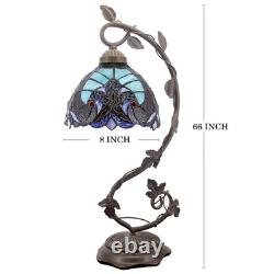 Stained Glass Lamp Tiffany Style Bedside Table Lamp Reading Desk Light, Metal