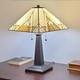 Stained Glass Lamp Tiffany Style Mission Design Amber Aztec Theme Table Lamp