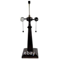 Stained Glass Lamp Tiffany Style Mission Design Amber Aztec Theme Table Lamp