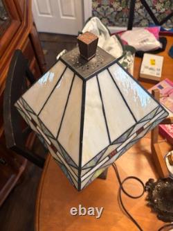 Stained Glass Mission Style Square Table Lamp