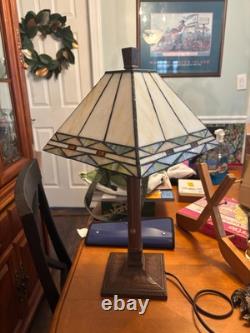 Stained Glass Mission Style Square Table Lamp