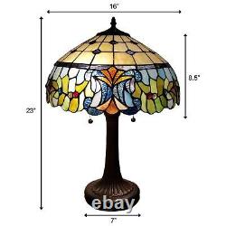 Stained Glass Multi-Color Tiffany Style Accent Reading Table Lamp 23in Tall