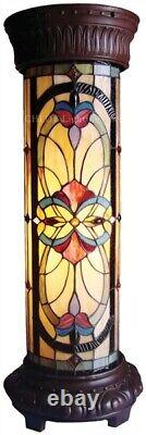 Stained Glass Pedestal Floor Lamp Night Light Tiffany Style Victorian Design