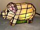Stained Glass Pig Lamp Table Lamp Light Tiffany Style 12 Unique Htf! Rare