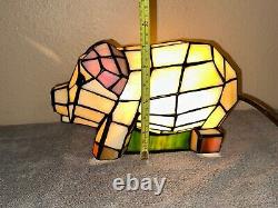 Stained Glass Pig Lamp Table Lamp Light Tiffany Style 12 Unique HTF! RARE