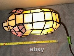 Stained Glass Pig Lamp Table Lamp Light Tiffany Style 12 Unique HTF! RARE