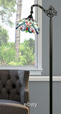 Stained Glass Reading Floor Lamp Victorian Tiffany Style Design