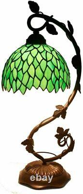 Stained Glass Reading Lamp Table Light Green Wisteria Desk Baroque Tiffany Style