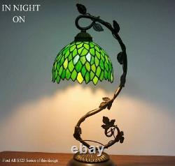 Stained Glass Reading Lamp Table Light Green Wisteria Desk Baroque Tiffany Style