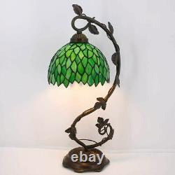 Stained Glass Reading Lamp Table Light Green Wisteria Desk Baroque Tiffany Style