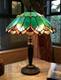 Stained Glass Table Desk Lamp Tiffany Style 21 Tall Jade Green 16 Shade